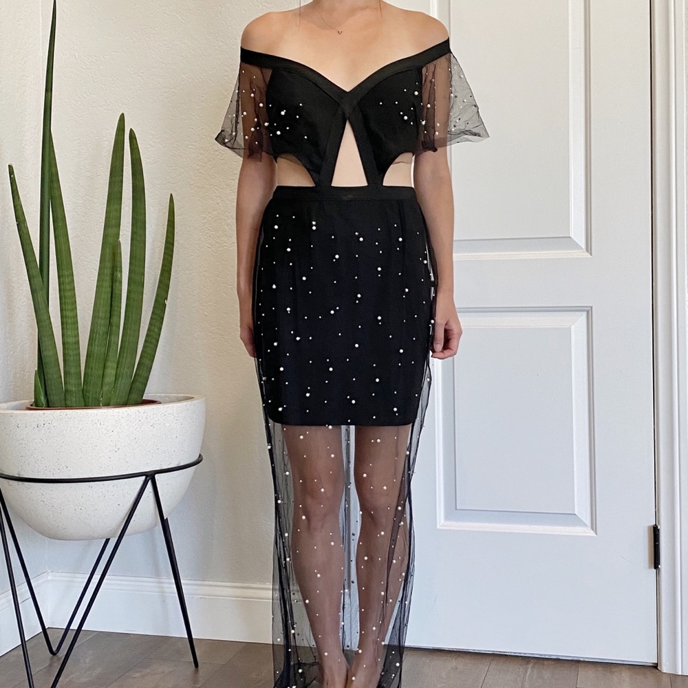 Pearl and Jewel Embellished Maxi Dress - Picture 1 of 6
